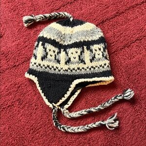 100% Wool Hand Knitted Winter Hat from Nepal